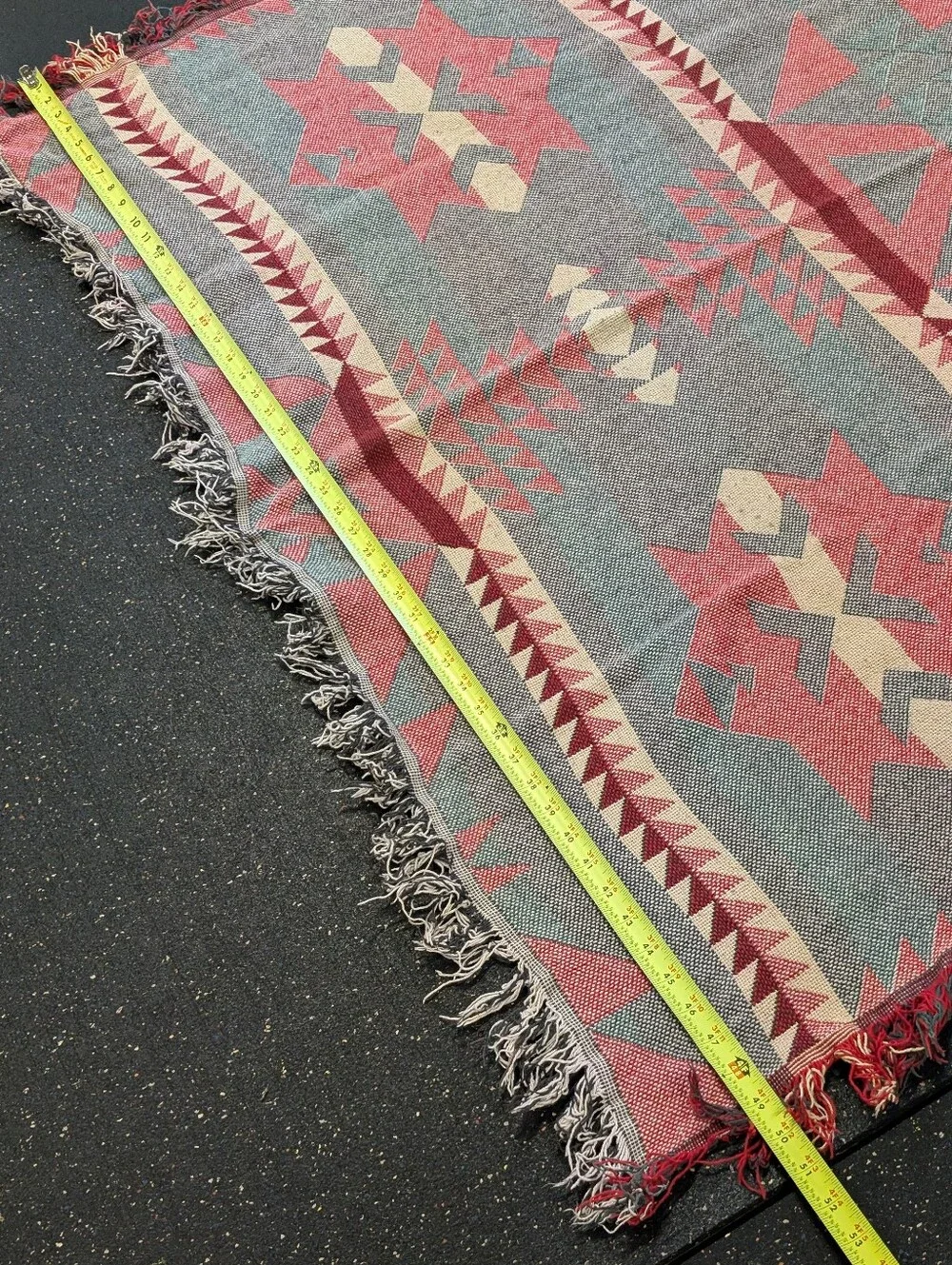Vintage Crown Craft Aztec Southwest Throw Blanket 5'x4' Made in USA